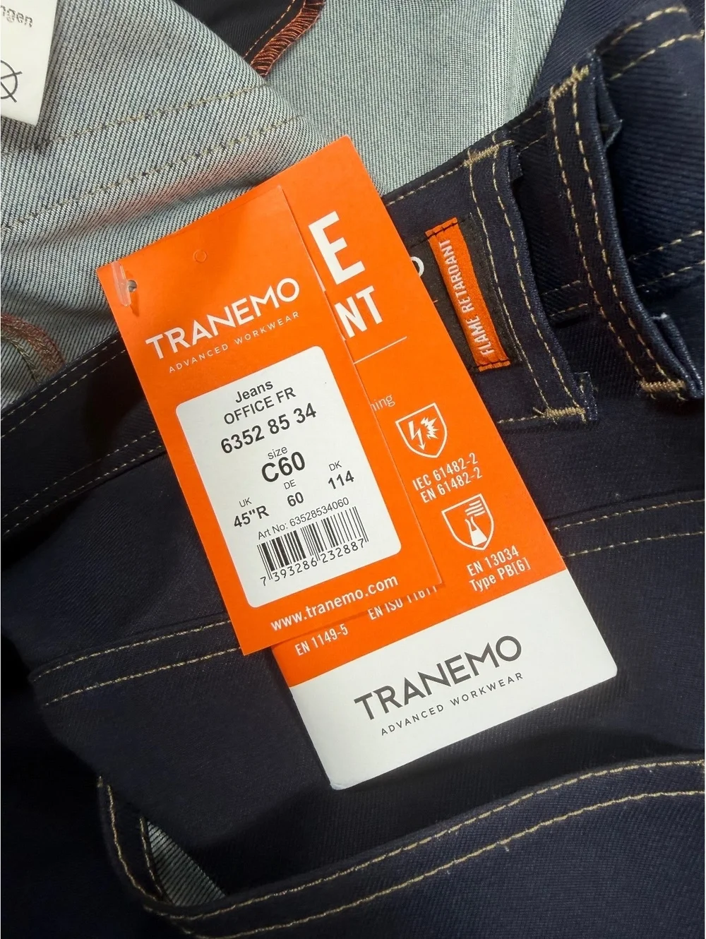 Tranemo FR Flame Resistant Work Jeans 42x34 C60 Arc Flash NWT Navy PPE
